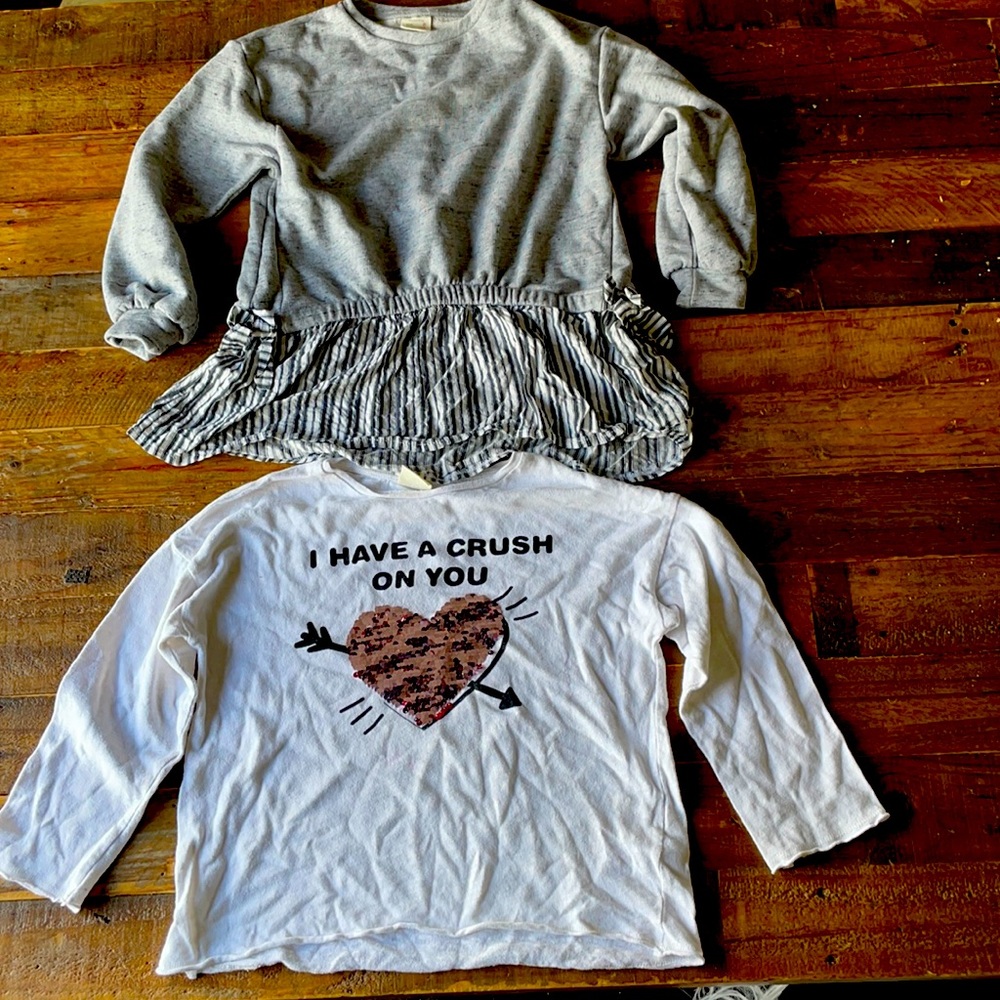Zara gray sweatshirt Zara heart flip sequin top 8